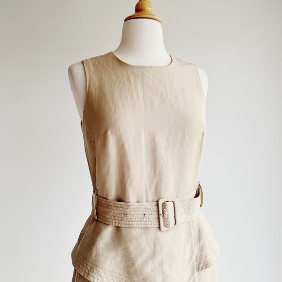 BANANA REPUBLIC | Linen Blend Peplum Utility Dress | Multiple Sizes - Picture 6 of 14